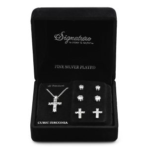 Signature Cross Necklace & 3-Pk. Earrings Set