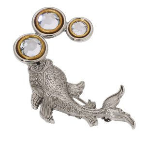 Two Tone Multi-Color Crystal Bubbles Brooch