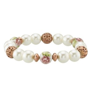 Vintage Floral Filigree Bead Stretch Bracelet