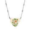 1928 Jewelry White Heart Flower Necklace