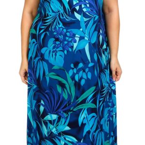 Connected Apparel Plus Sleeveless Floral Maxi Dress