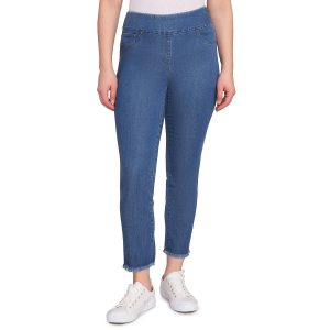 Ruby Road Womens 27 In. Tencel Denim Fringe Pants