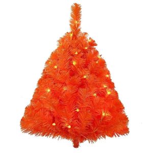 Kurt Adler 24 in.Pre Lit Incandescent Orange Wall Tree