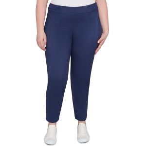 Hearts of Palm Plus Solid Faux Suede Pull On Pants