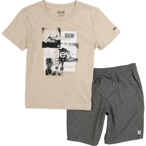 Hurley Little Boys 2 Pc Blocks Woven Short  Set